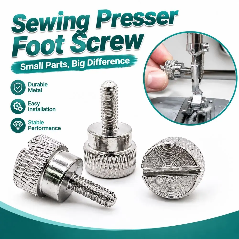Hand Tighten Sewing Presser Foot Screw Knurled Head Quick Replacement Thumb Screw Machine Part for Industrial Sewing Machine
