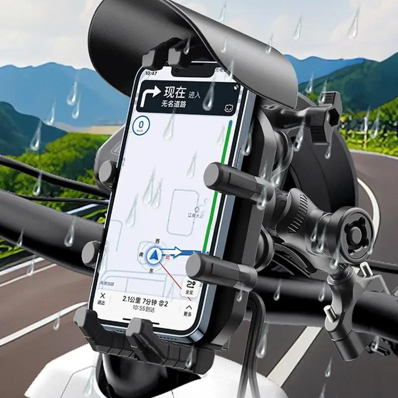 Motorcycle Phone Holder Mount Wireless Charger Moto Motorbike Mirror Stand Support USB Fast Charging Cellphone Handlebar