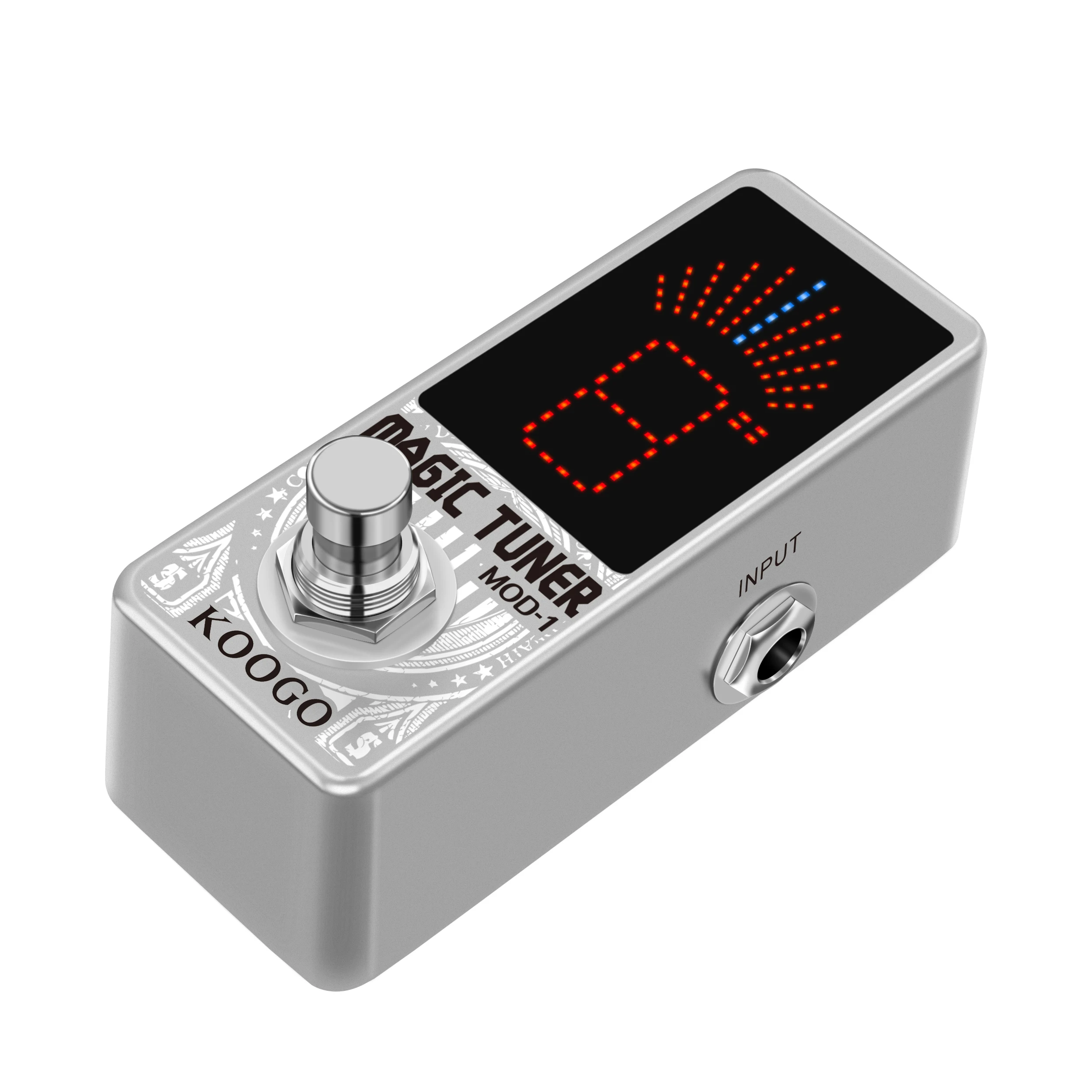 Koogo-Guitar Tuner Pedal High Precision Electric Guitar Bass Afinador  Effector Accurate ± 1 Cent Mini Size True Bypass MOD-1