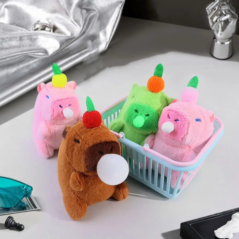 

Personality Fluffty Capybara Plush Key Chain Radish Funny Stuffed Animals Toy Soft Kawaii School Bag Pendant Birthday Gift
