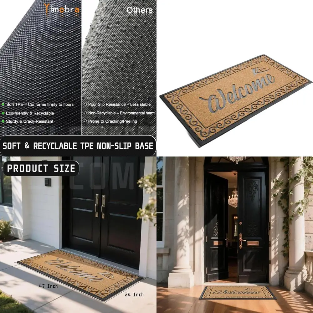 

Sturdy Water-Resistant Door Mat, Yellow, 47 x 24 for Indoor/Outdoor Use