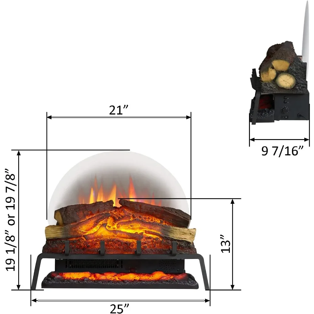 Livre Permanente lareira elétrica Log Set, lareira inserir aquecedor, crackling som, 750W 1500W, EF484