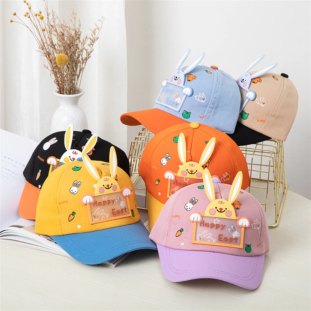 Kids baseball cap Boys Girls Sun cap Classic graffiti splicing color three-dimensional fun pattern kids baseball cap fashion hat