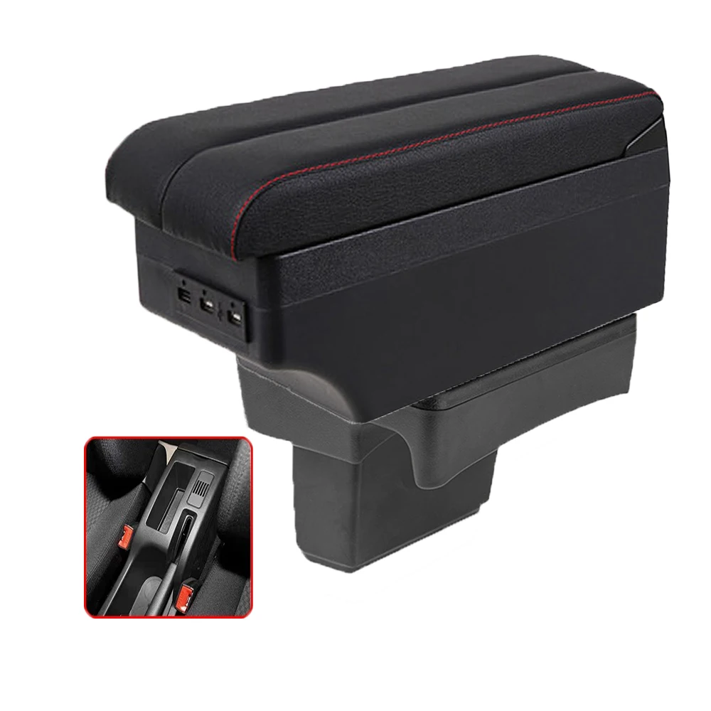 For 307 Armrest Box Elbow Rest Center Console Storage with Phone Charging USB Interface Cup Holder