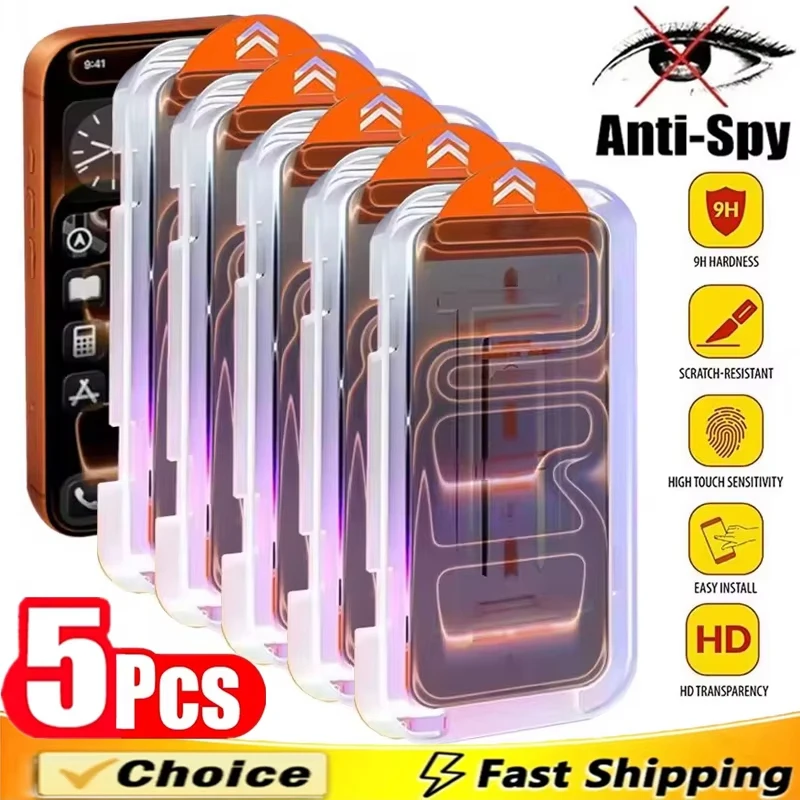 1-5 Stück Fingerabdruck-Entsperrung Anti-Spy Panzerglas für Samsung Galaxy S26 Plus S25 Ultra S24 S23 S22 Privatsphäre-Displayschutzfolien