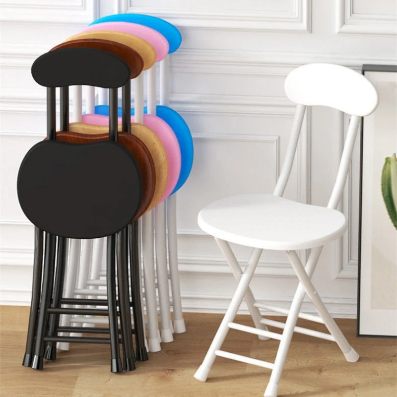 Classic Style Folding Chair with Oval Seat Portable, No Assembly Needed, Durable Metal Frame Hardwood Construction for Home