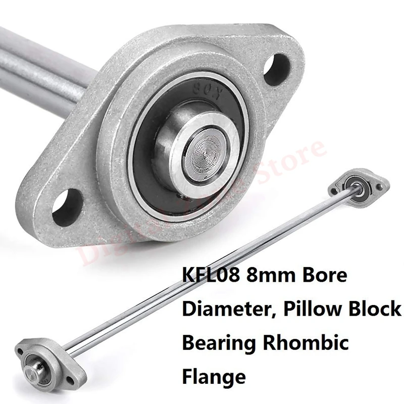 4 Pack 3D Printer KFL08 8mm Pillow Block Bearing Housing Self-aligning Flange Bearing for Diameter 8mm Linear Shaft Rod T8 Lead