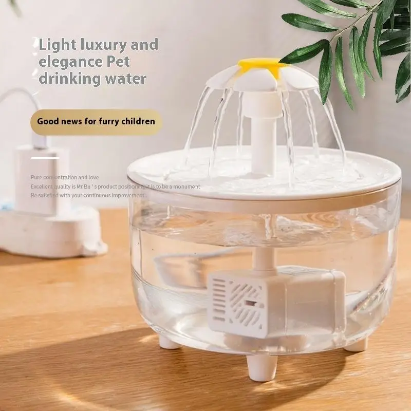 Auto Circulating Pets Water Fountain USB Electric Mute Cat Dog Drinker Bowl 1500mL Recirculate Filtring Water Dispenser