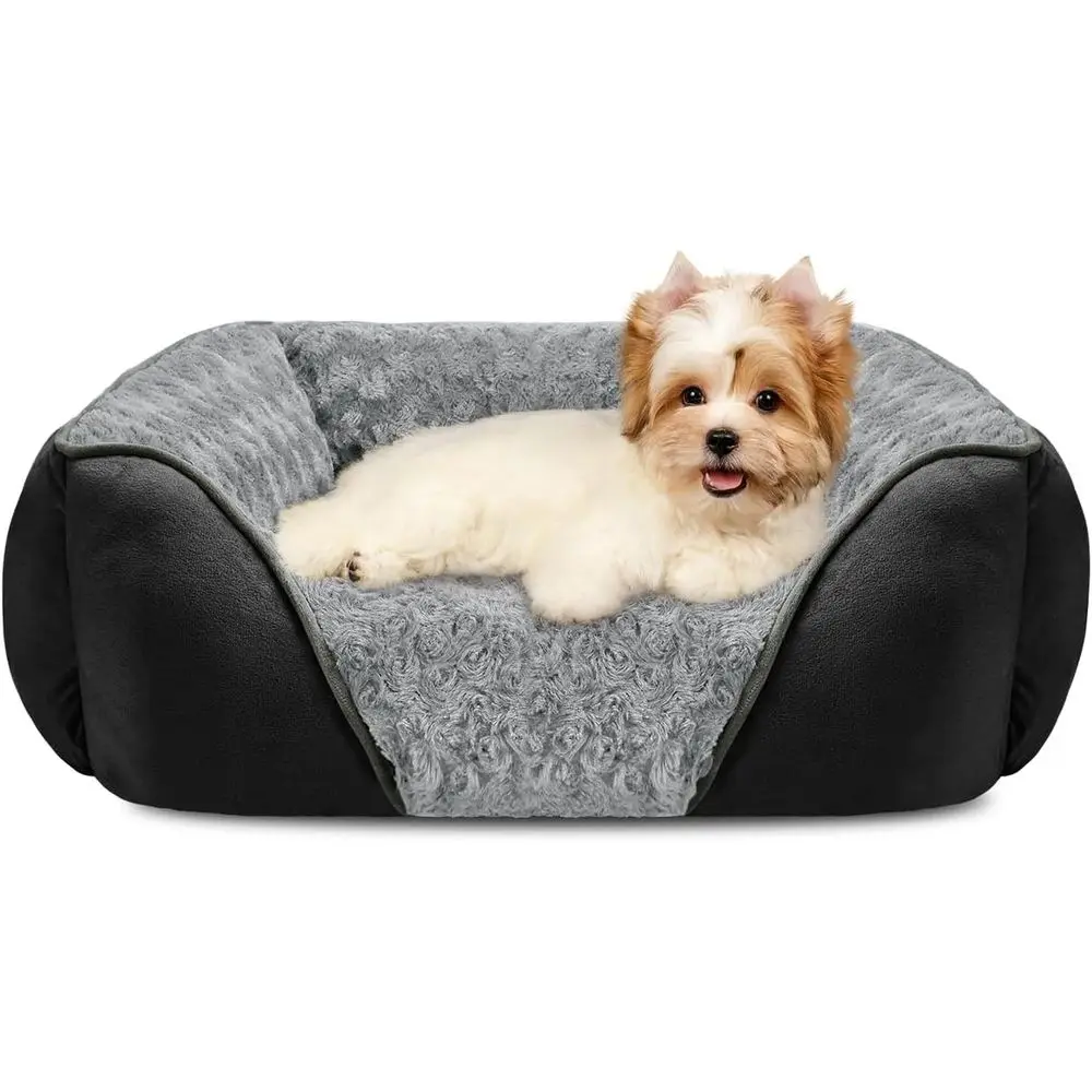 

Small Dog Bed RecWashable Orthopedic Sot Calming Sleng Durable Pet Cuddler with Anti-Slip Bottom