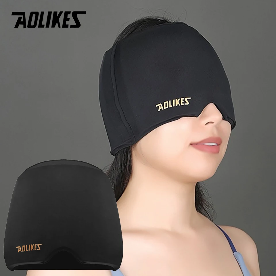 AOLIKES 1PCS Hot and Cold Relief Gel Head Cap, Heat or Ice Therapy for Stress and Soreness, Soft-Touch Stretch Fabric