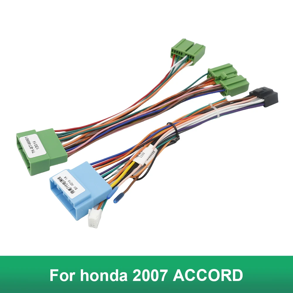 

16-контактные кабели, жгут автомобильного радио, Android, DVD, стерео для honda ACCORD 2007, аудиоэкран, мультимедийный видеоплеер, навигация MP3 MP5