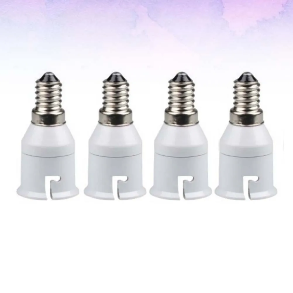 

4 Pcs Lampholder Converter LED Bulb Screw Trustworthy Adapter E14 to Ligth Socket Multi-functional White