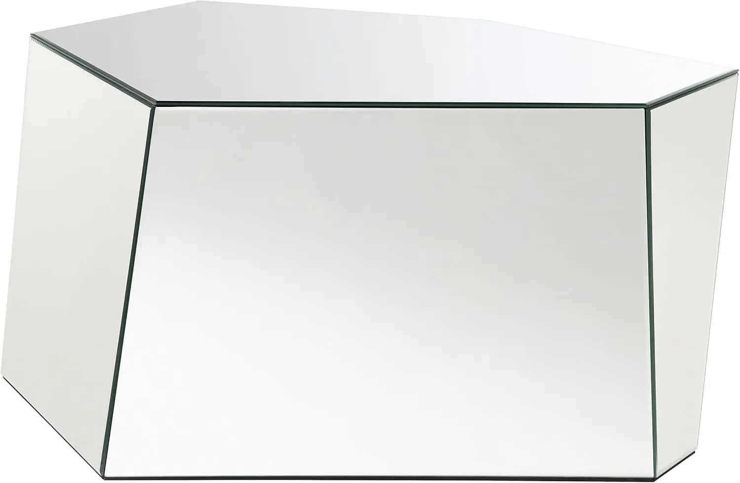 Capella Mirrored Abstract Geometric Coffee Table Silver