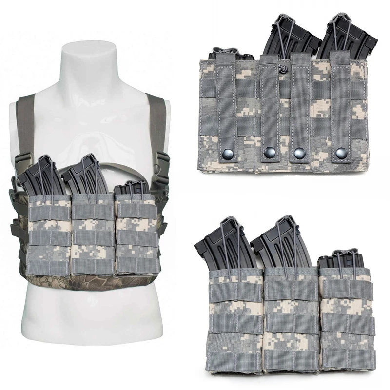 

Tactical Molle Chest Platform Vest for 5.56mm Magazine Pouch Gun Holster Military EDC Tool Pack Carrier Platform Chest Rig Panel