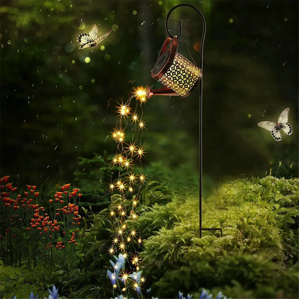 Hanging Solar Watering Can Lamp - LED Outdoor Waterproof Lantern for Villa Path, Lawn & Garden Decoration