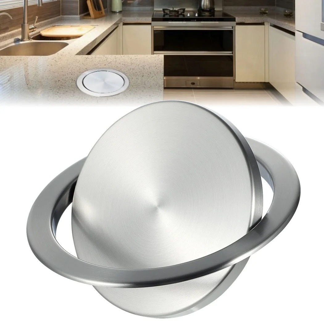 Countertop Built-In Trash Chute Cover Swing Flap Trash Bin Lid Trash Chute Trash Grommet Embedded Countertop Trash Chute Lid