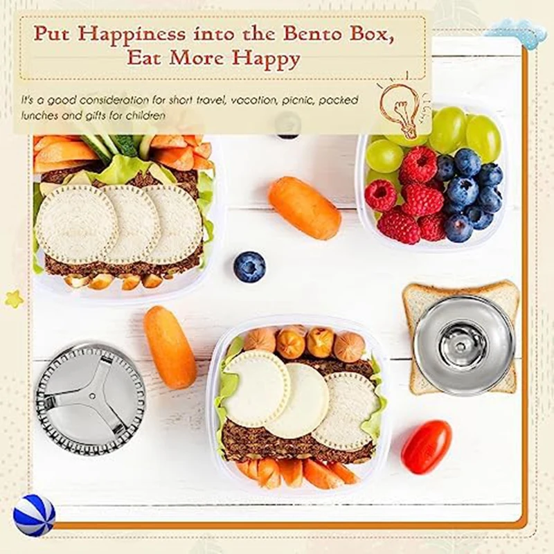 2 قطعة 304 الفولاذ المقاوم للصدأ الفول السوداني ساندويتش القاطع وسدادة لديي الاطفال الغداء السندويشات