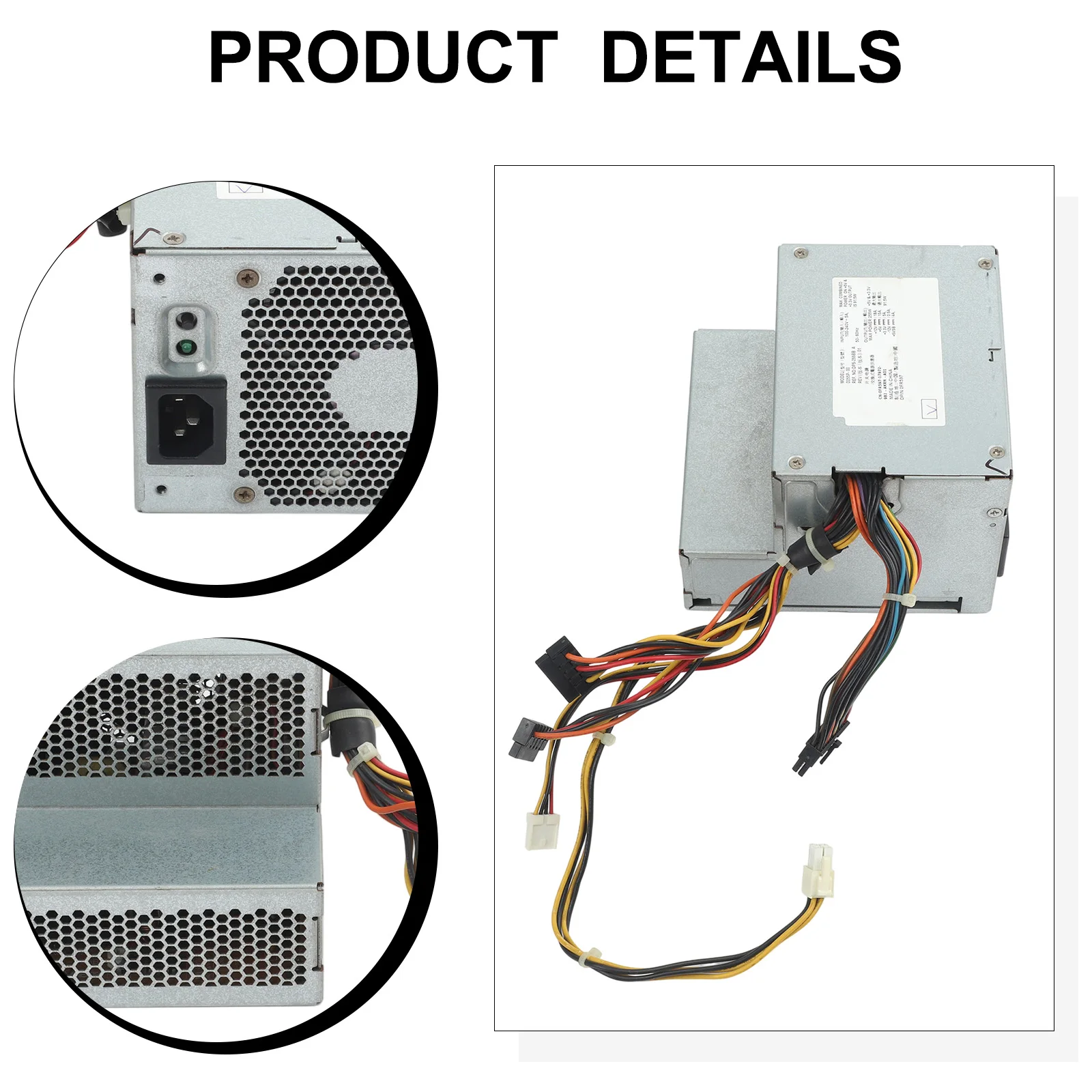 Fonte de alimentação de substituição L255P-01 de 255W, adaptador de fonte de alimentação compatível para geração de eletricidade, conforme mostrado na imagem.