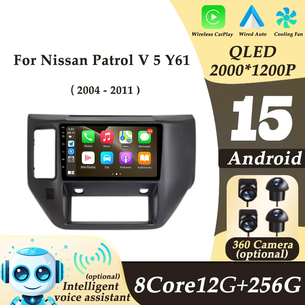 

Left Hand Drive for Nissan Patrol V 5 Y61 2004 - 2011 Car Radio Multimedi Player CarPlay Android 15 Split Screen No 2 din WIFI