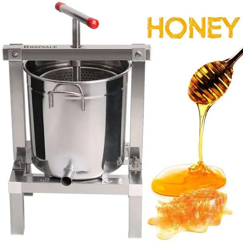 Heavy Duty Stainless Steel Honey Press Machine Manual Wax Extractor Filter Beekeeping Tool for Home Apiary Use Durable Design