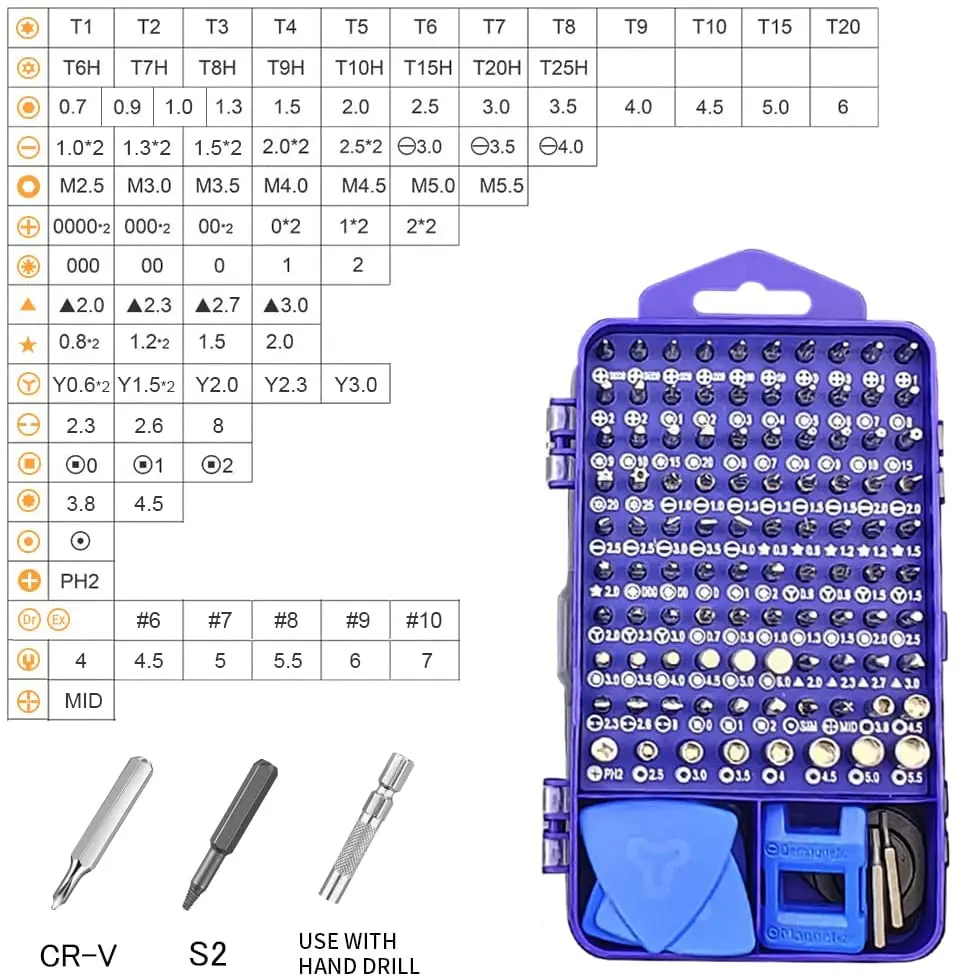 WOZOBUY Screwdriver Set 138 In 1 Precision Screwdriver with Magnet DIY Multi-Tool Set Perfect for Repairing Tablets/Glasses Etc