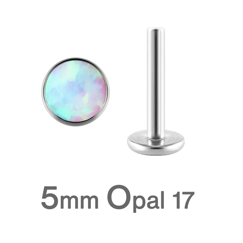 Opal Titanium Labret Studs 16G for Lip Ear Piercing