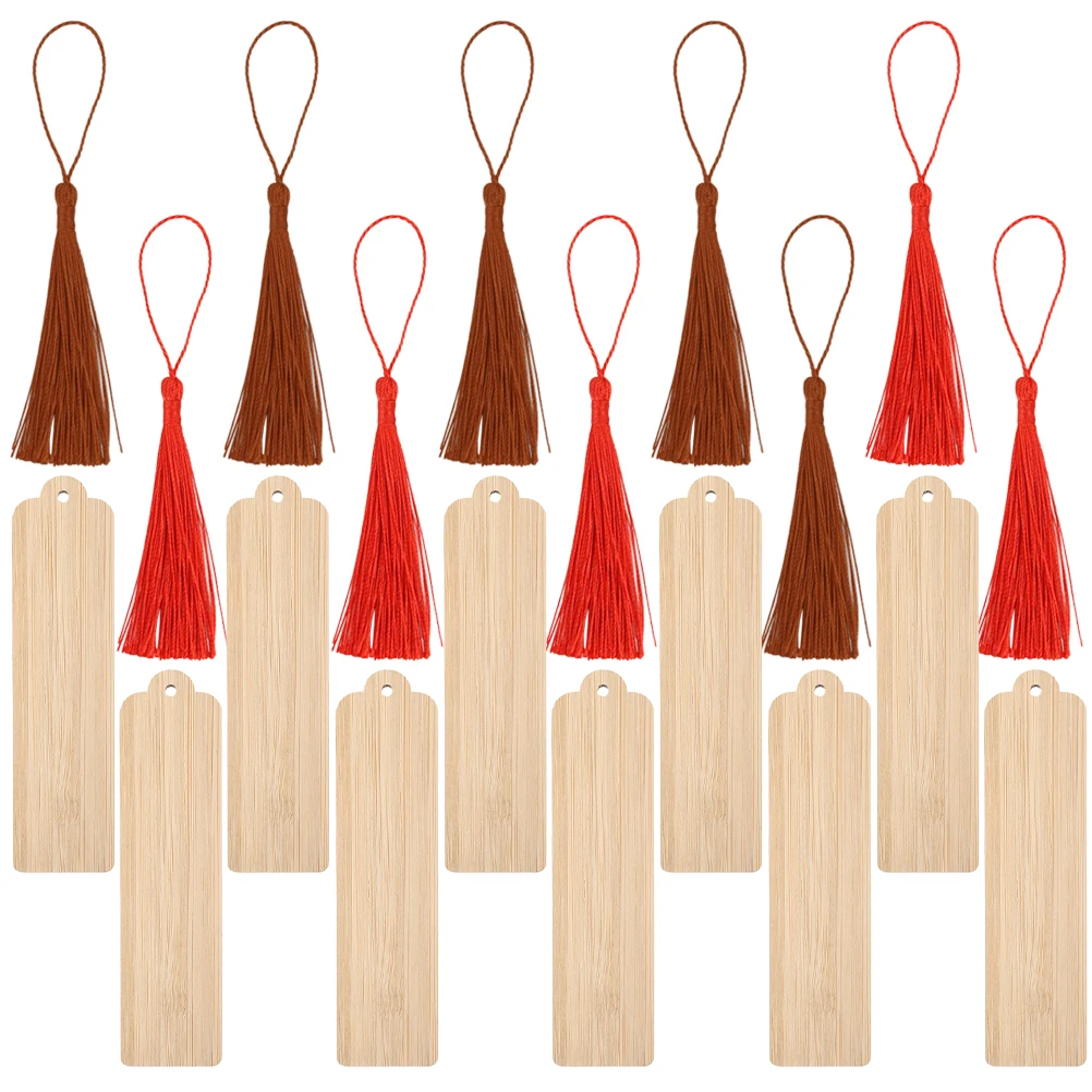 

1 Set Bookmarks Blank Cutout With Tassel Diy Craft Embellishments Home School Gift Unfinished Slices Writable Tags Discs For