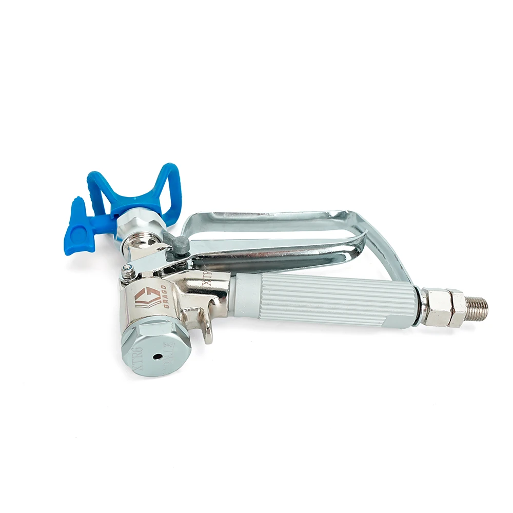 XTR 7 Airless Spray Gun for 500 Bar Spraying Paint Jobs Round Handle, 4-Finger Trigger, Heavy-duty Gray Airless Tips