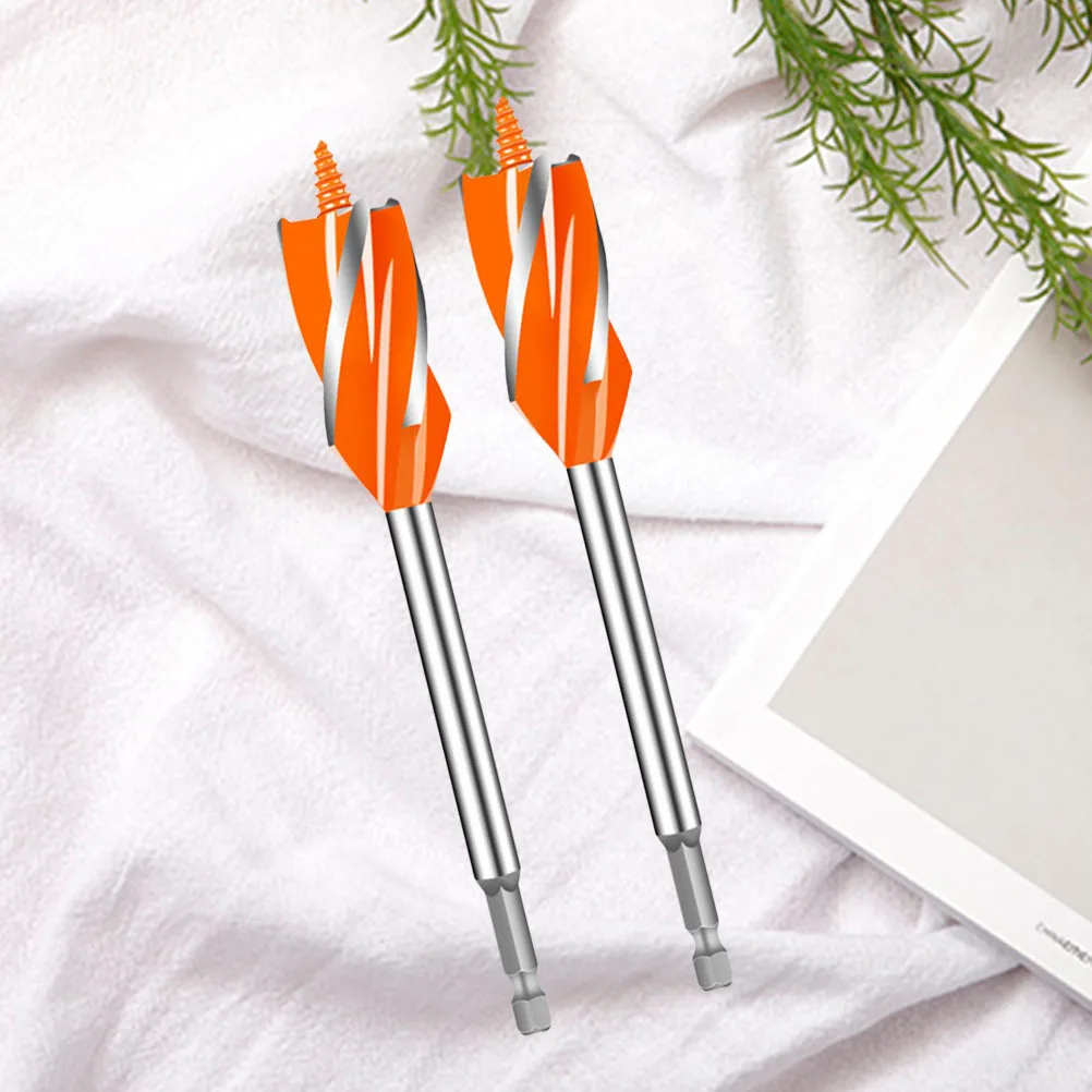 

2Pcs Extended Hex Shank Carbon Steel Door Lock Hole Opener Drill Bit Set 16x165mm Self Centering Hinge Bits for Hardwood Cork