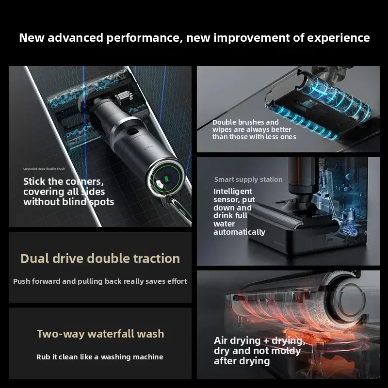Deerma P50Slim 바닥 세탁기 진공 청소기 올인원 열풍 건조 자체 청소 220V
