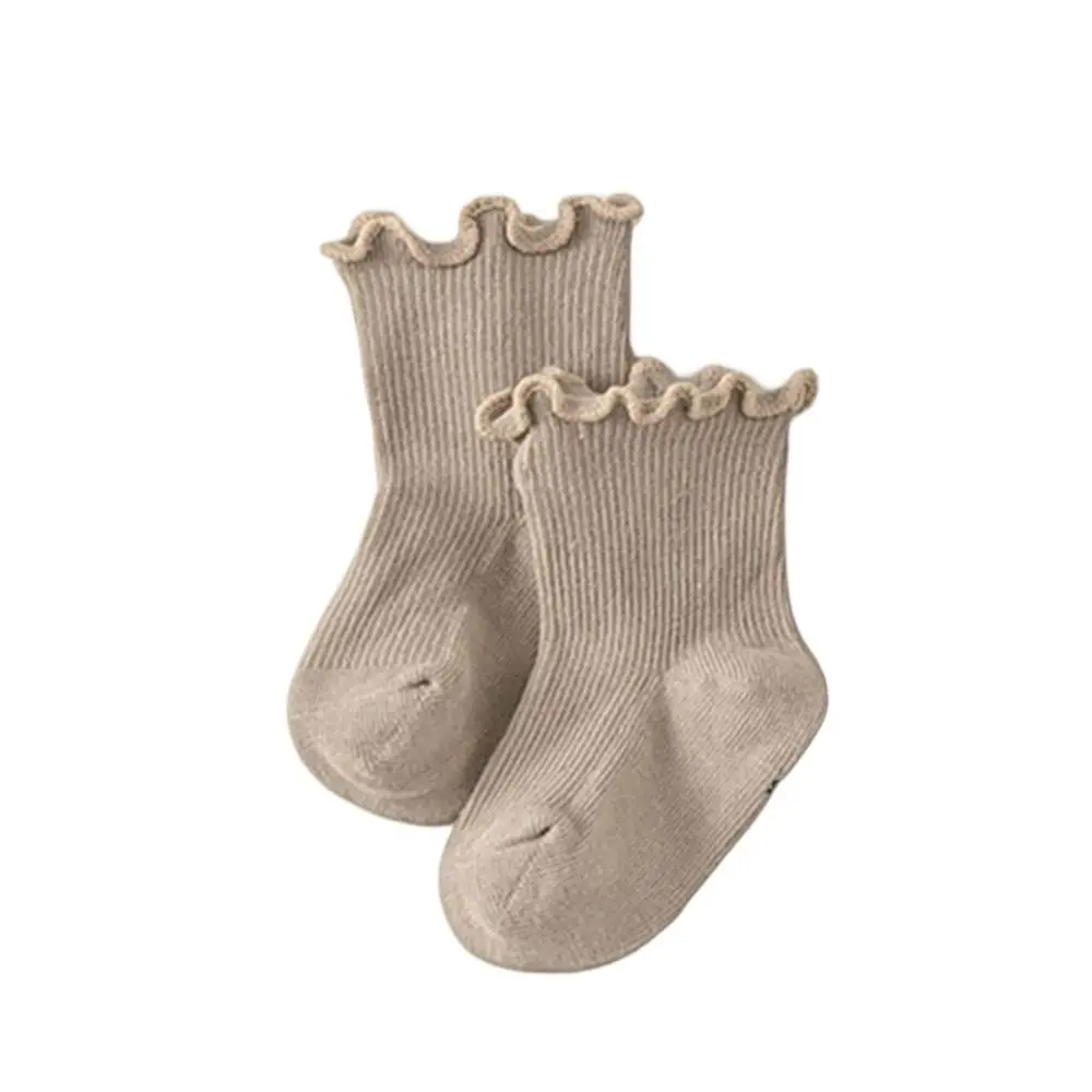 6Pairs Ruffle Baby Cotton Socks Breathable Cute Kids Short Tube Socks Mid-calf Autumn Spring Toddle Sweet Socks Newborn