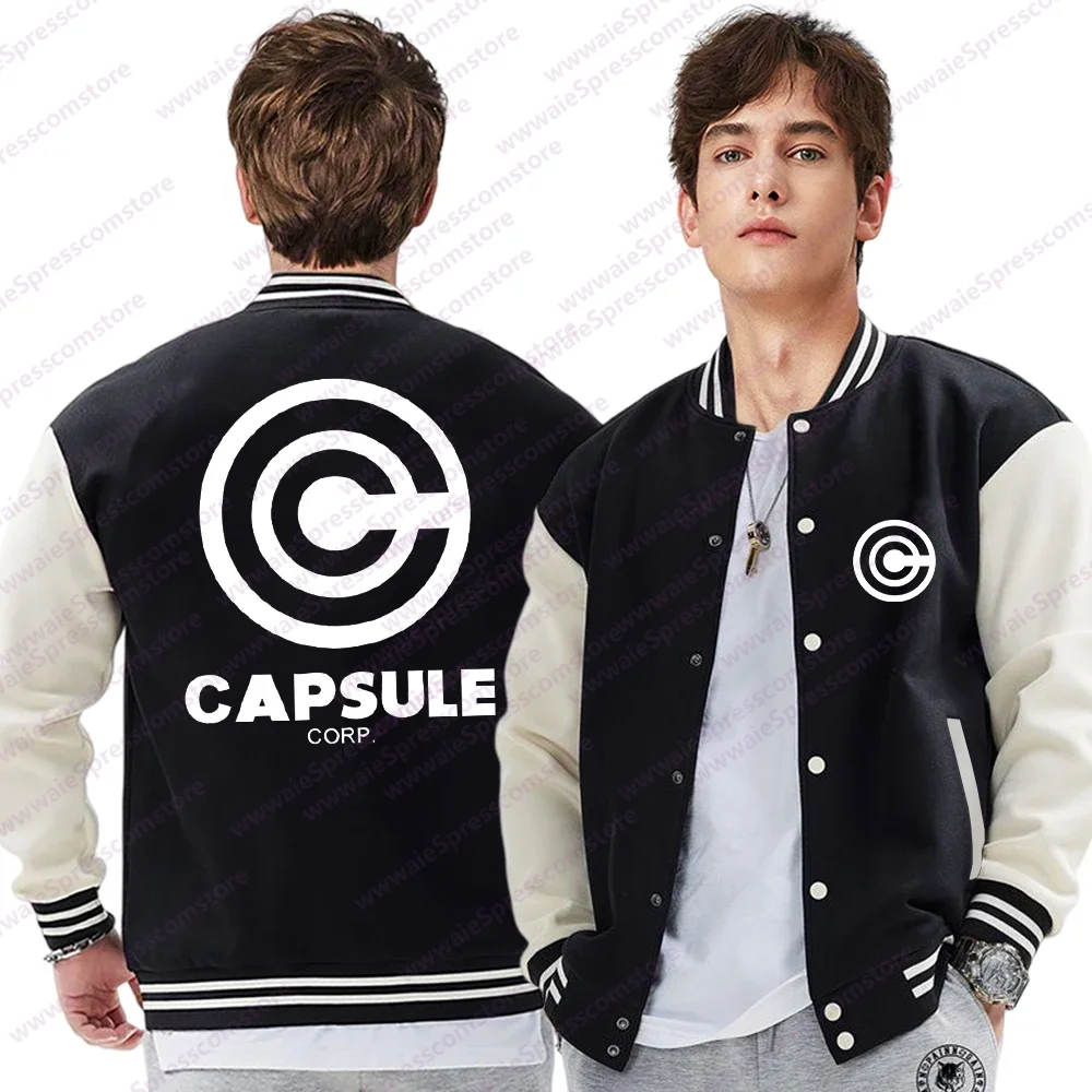 New Anime CAPSULE CORP Harajuku Baseball Jersey Outdoor Street Sweatshirt CAPSULE CORP High Quality Jacket Top