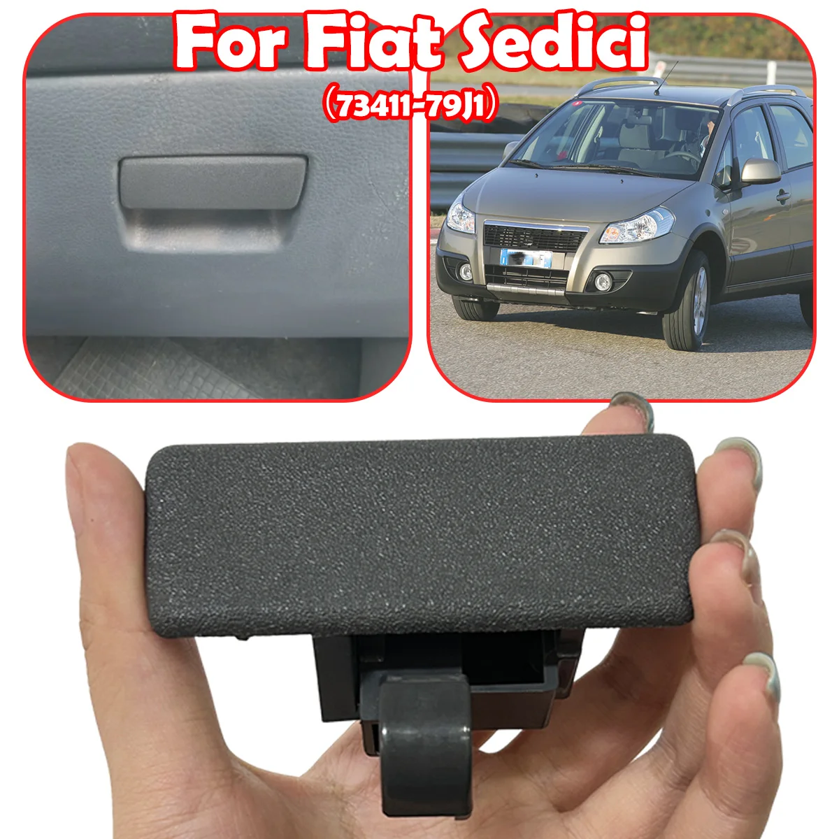 

For Fiat Sedici 07-13 Glove Box Lid Cover Lock Handle Clip Assembly Gray Replacement Part 7343063J02P4Z 7343063J02V6N 73411-79J1