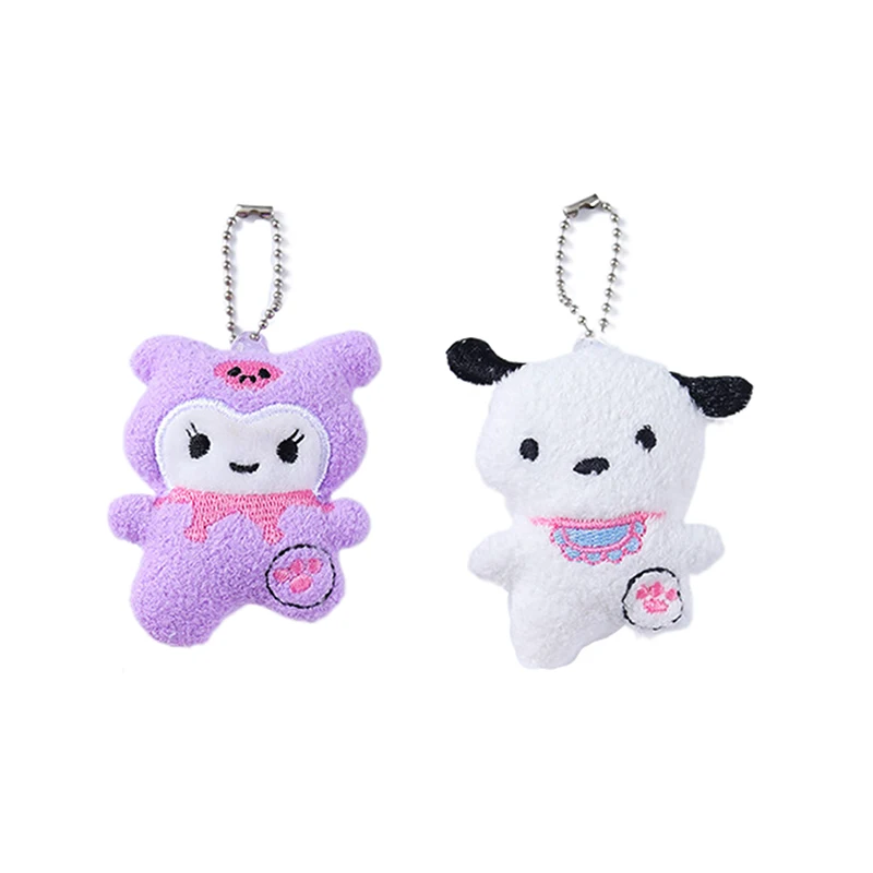 Cute Cartoon Anime Sanrio Plush Keychain, Pingente Engraçado, Boneca Criativa, Decoração Mochila, Acessórios Presentes