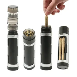 Portable Cigarettes Case with Filling Horn Tube Function 3 in 1High Quality Manual Tobacco Grinder Smoking Accessories