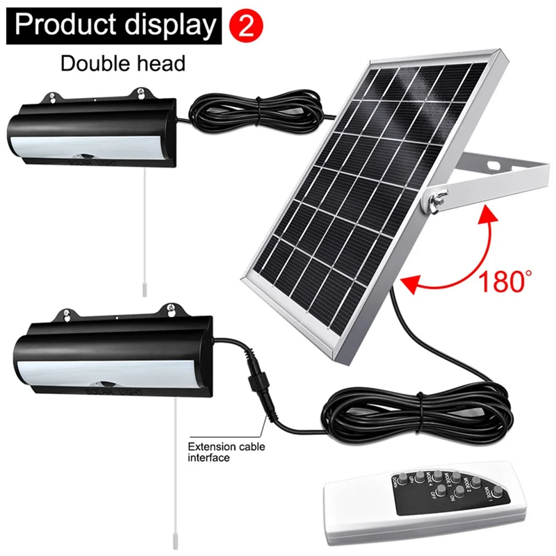 Double Head Solar Pendant Light Outdoor Waterproof Garden Motion Sensor LED Dimmable Remote Cord Solar Light Shed Durable