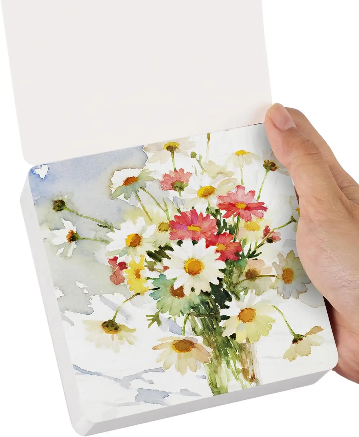 Lightwish 60 Sheets Mini Watercolor Sketchbook 300gsm, Travel Size Portable Tearable Square Painting Notebook, Watercolor Book