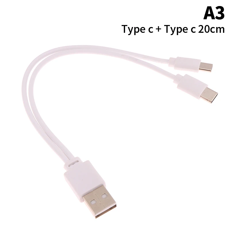 1PC 2 In 1 USB Male To Micro USB/Type-C Splitter Data Transfer Charging Cable For For Android Smartphones Tablet Dual Micro USB