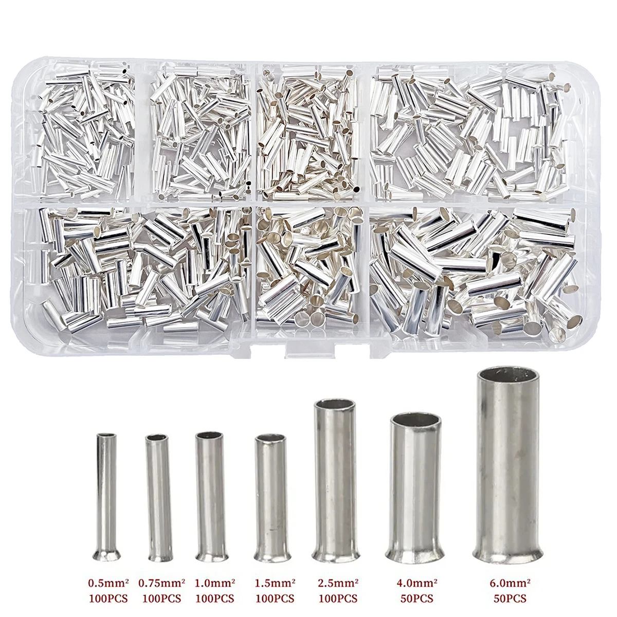 600/1200 قطعة من النحاس المطلي بالقصدير غير معزول حلقات طرفية تجعيد نهاية الحلقات نهاية الحبل سلك كهربائي وصلات كابل لصق #4