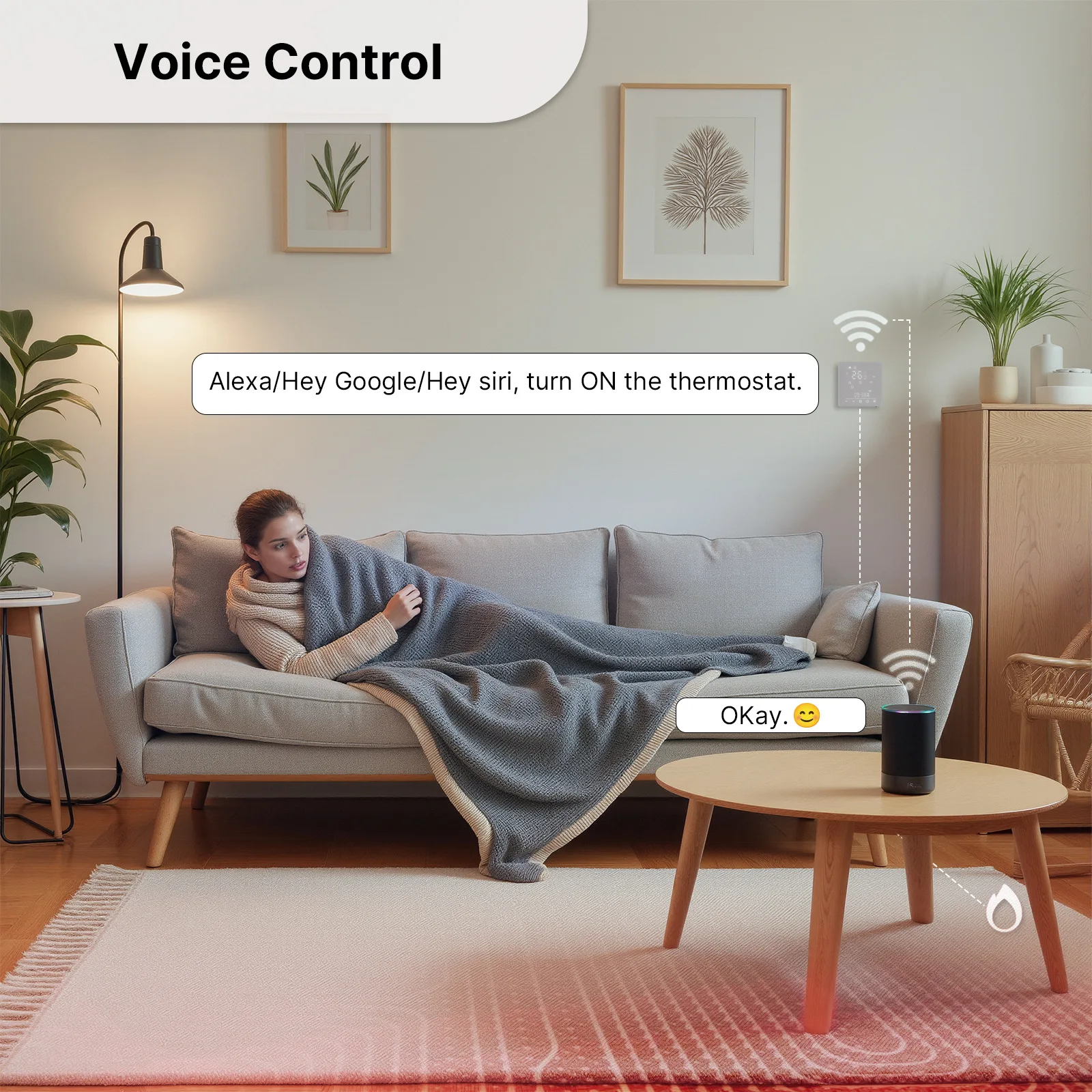 WIFI Graffiti Smart Home Floor Heating Smart Switch App Timed Floor Heating Energy Saving Temperature Control Switch