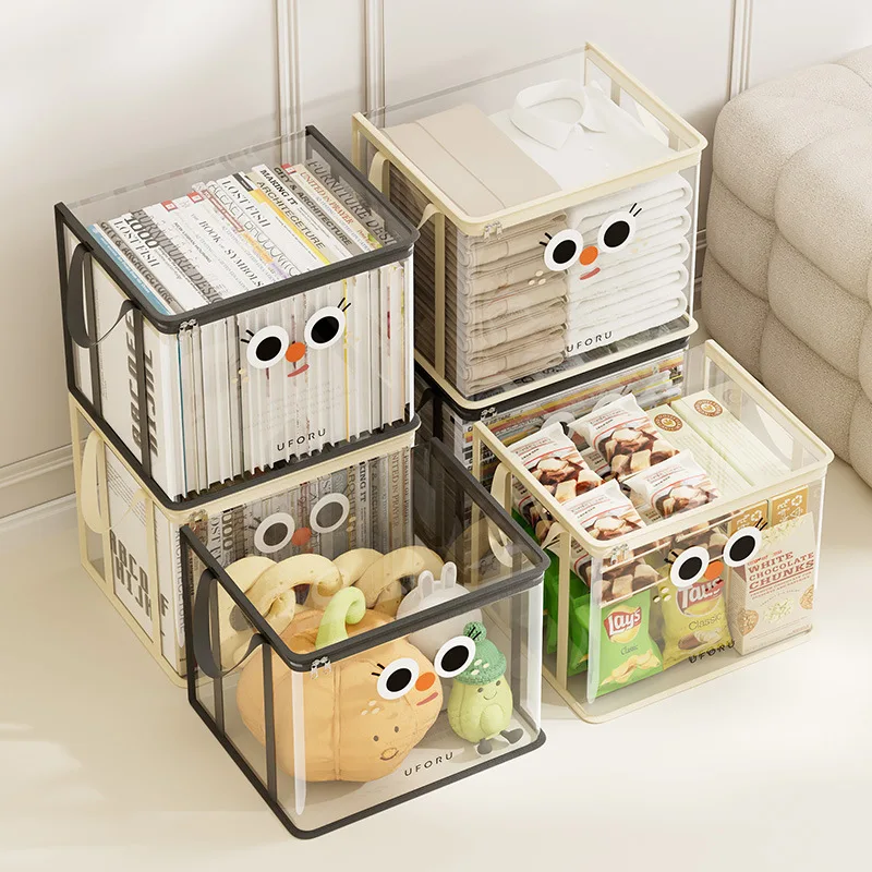 Folding Book Storage Bag Student Large Capacity Foldable Organizer Transparent Dustproof Waterproof Easy To Carry Document Bag