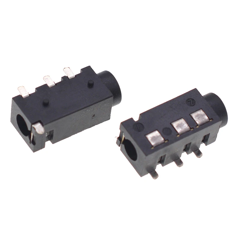 Ângulo direito PCB Jack Horizontal Connector, Through Holes, 4 Contact, 4 Conductor, Ângulo direito, nenhum interruptor interno, 4 Pole, TRRS, 3.5mm, 10Pcs