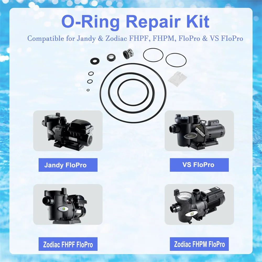 O-Ring Rebuild Repair Kit for Jandy,Zodiac,FloPro&VS FloPro,FHPF, FHPM Pool Pump Seal Gasket,Valve Kit PS-3890 Shaft Seal O-Ring