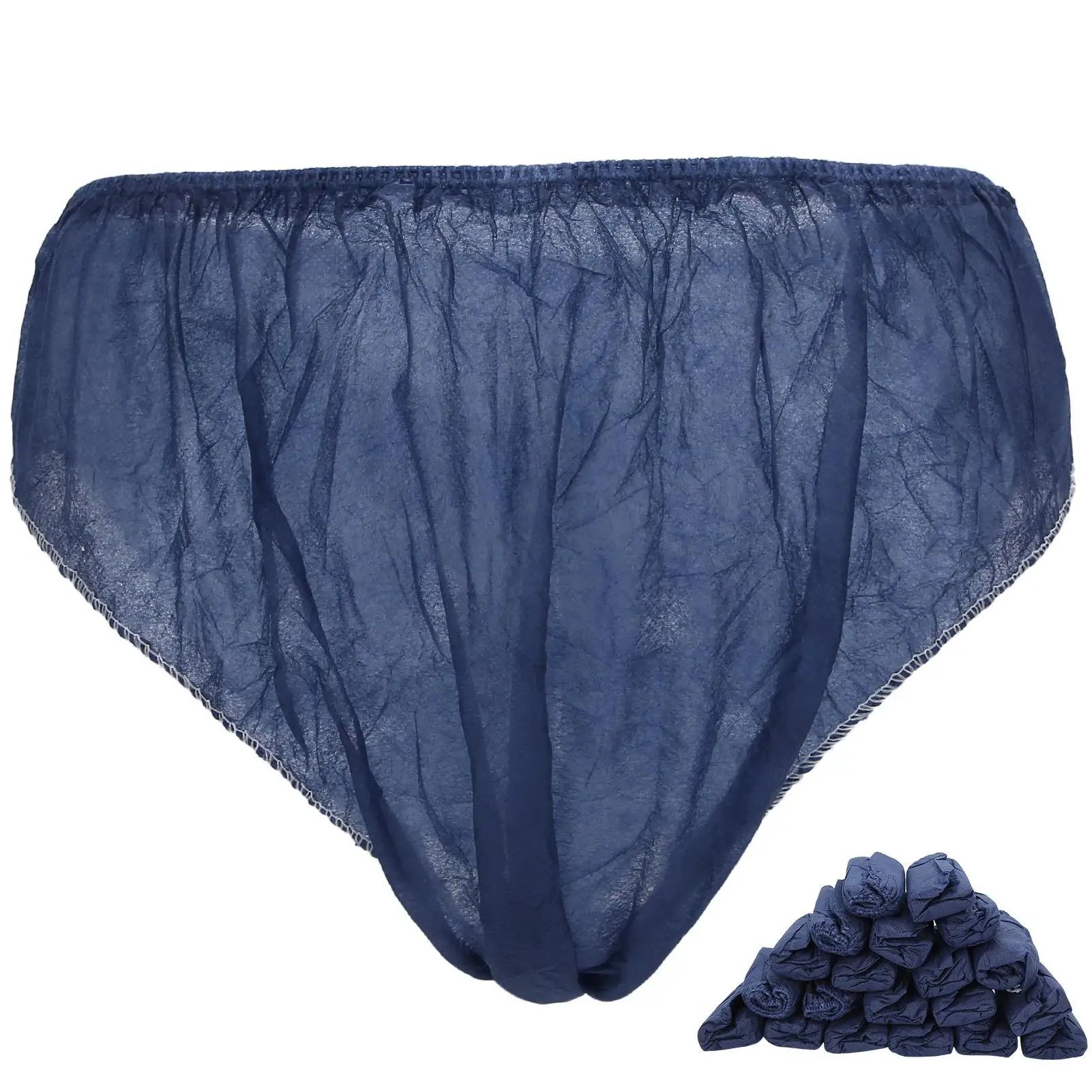 

20 Pack Disposable Non-Woven Underwear for SPA & Sauna - Breathable Soft Unisex Blue Underpants