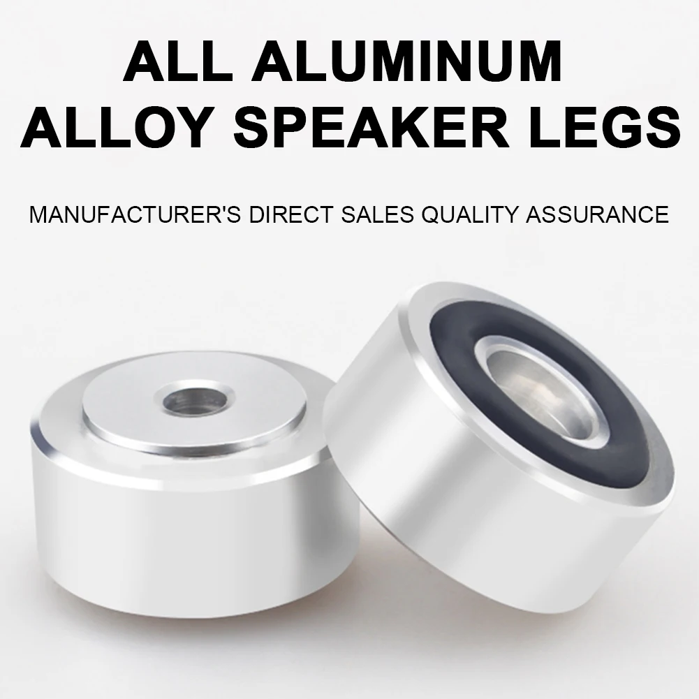 4 Pcs HIFI Speaker Spikes Stand Feet Pad Aluminum Alloy Isolation Absorb Shock Amplifier Base Feet Anti-Slip for Speaker DAC