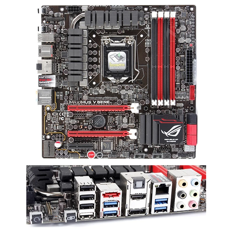 For Intel Z77 Maximus V Gene motherboard Used original LGA1155 LGA 1155 DDR3 32GB USB2.0 USB3.0 SATA3 Desktop Mainboard