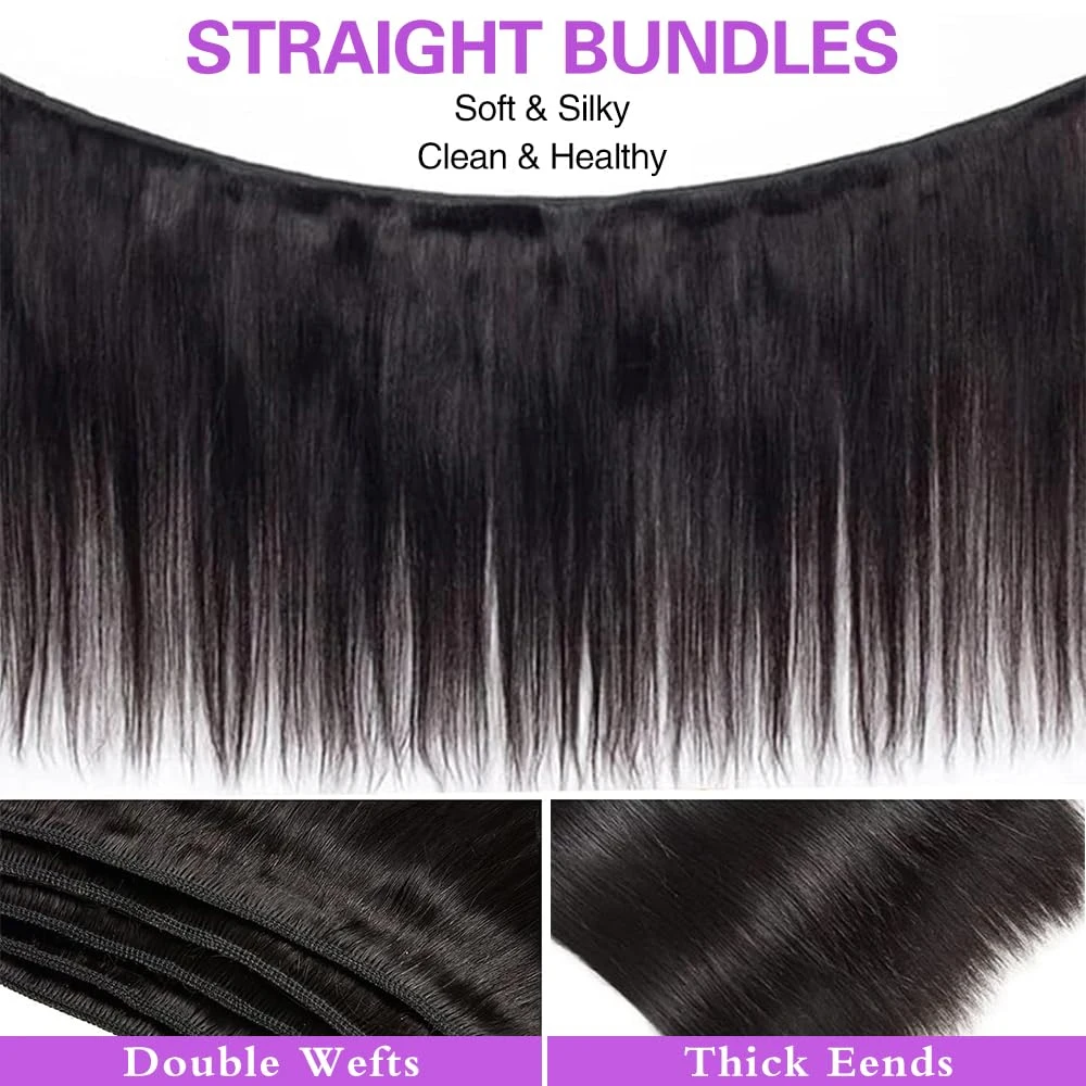 16A 38 Inch Straight Bundles Human Hair Brazilian Weave 4 5 Bundles Deal Virgin Hair Raw Body Wave Bundles Human Hair Extensions image 3
