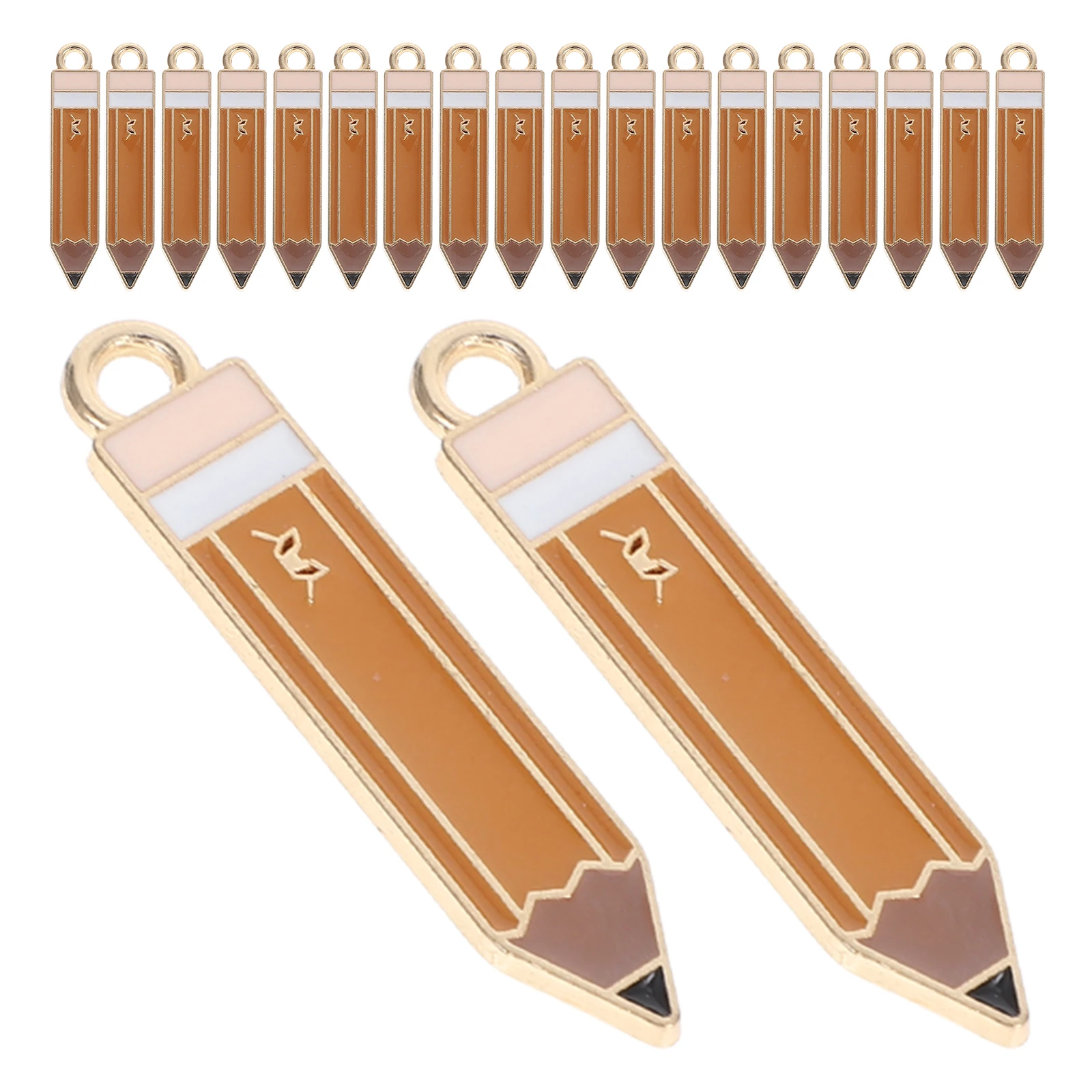 

20pcs Enamel Pencil Charms Colorful Metal Alloy Pendants for Necklaces Bracelets DIY Jewelry Making Crafts Accessories