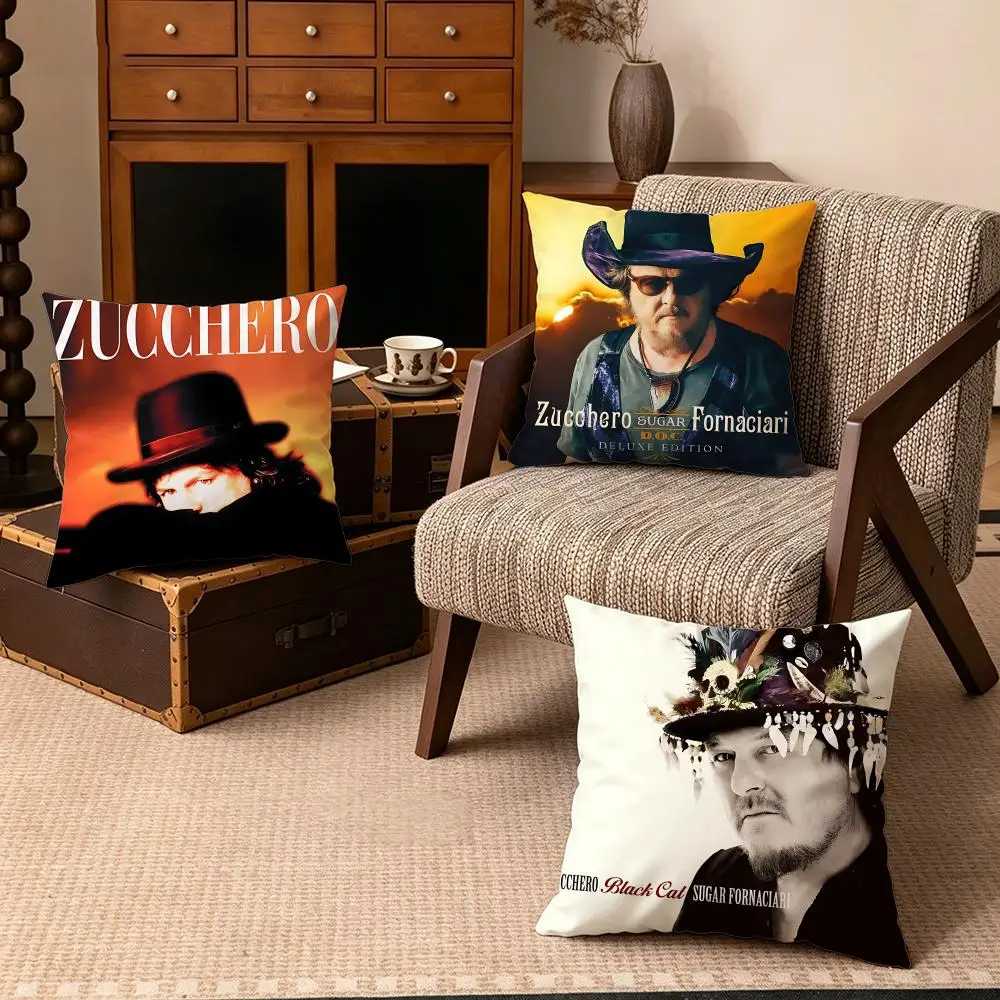 Celebrity-Zucchero FornaciariS Cushion Cover Soft Velvet Cushion Cover Set 4Pcs 50x50 45x45 Zipper Pillowcase for Home Decor