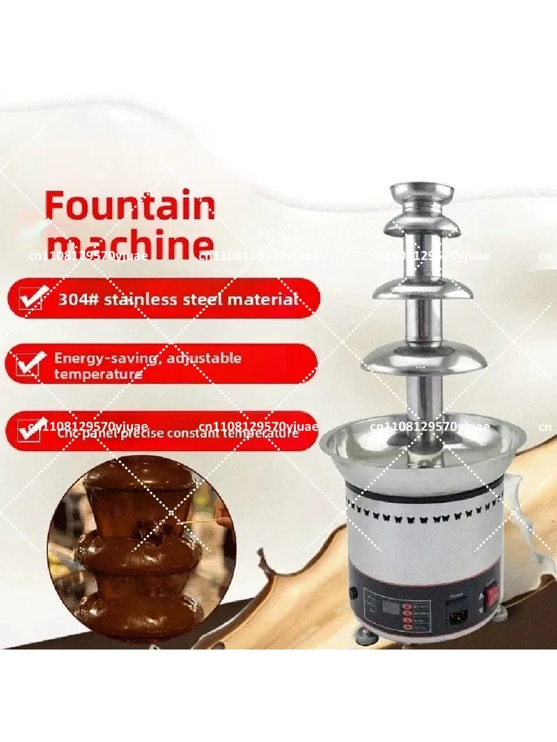 4 Layer Chocolate Fountain Machine for Parties - Chocolate Waterfall Melter & Fondue Warmer